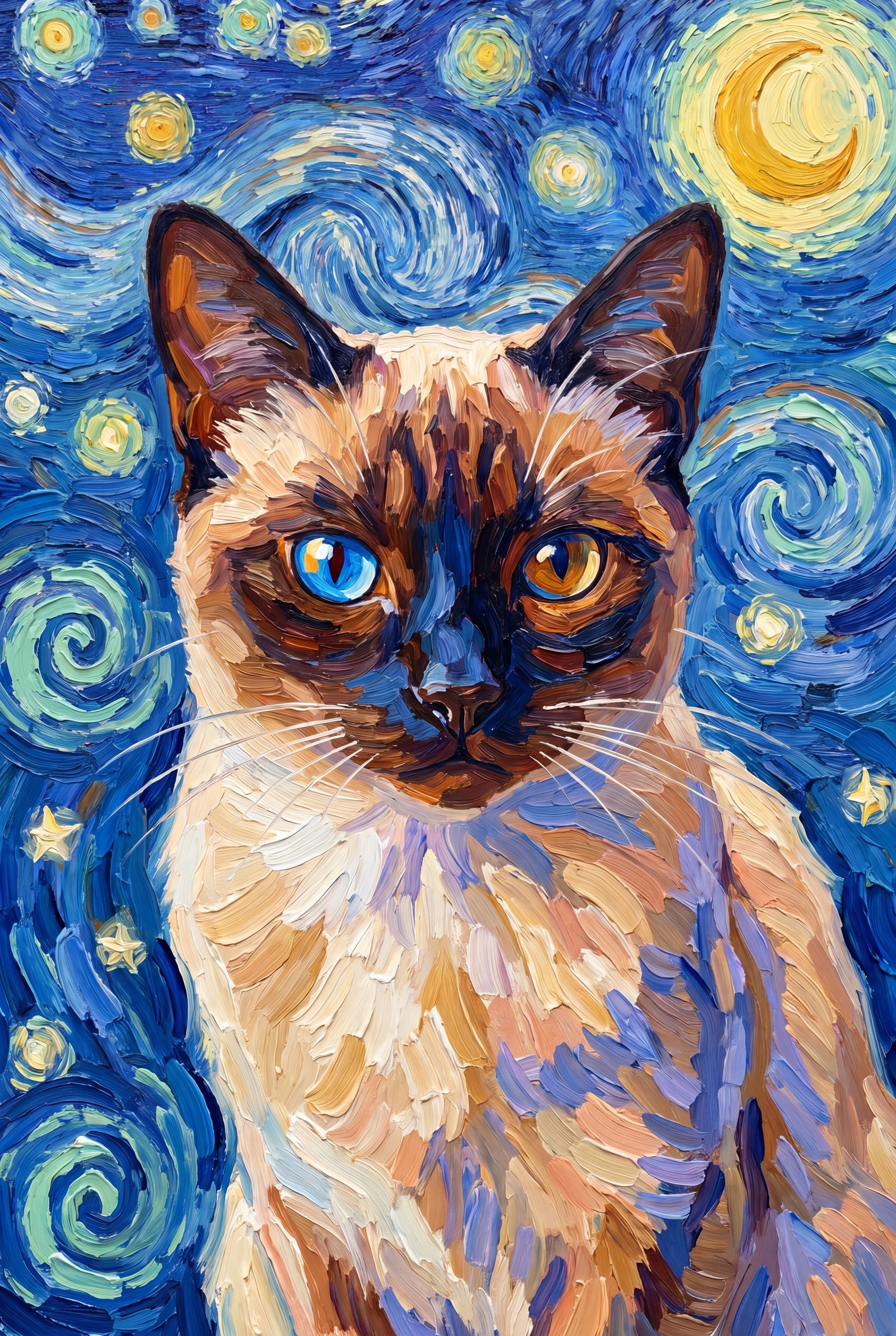 Van Gogh Starry Night Pet Portrait