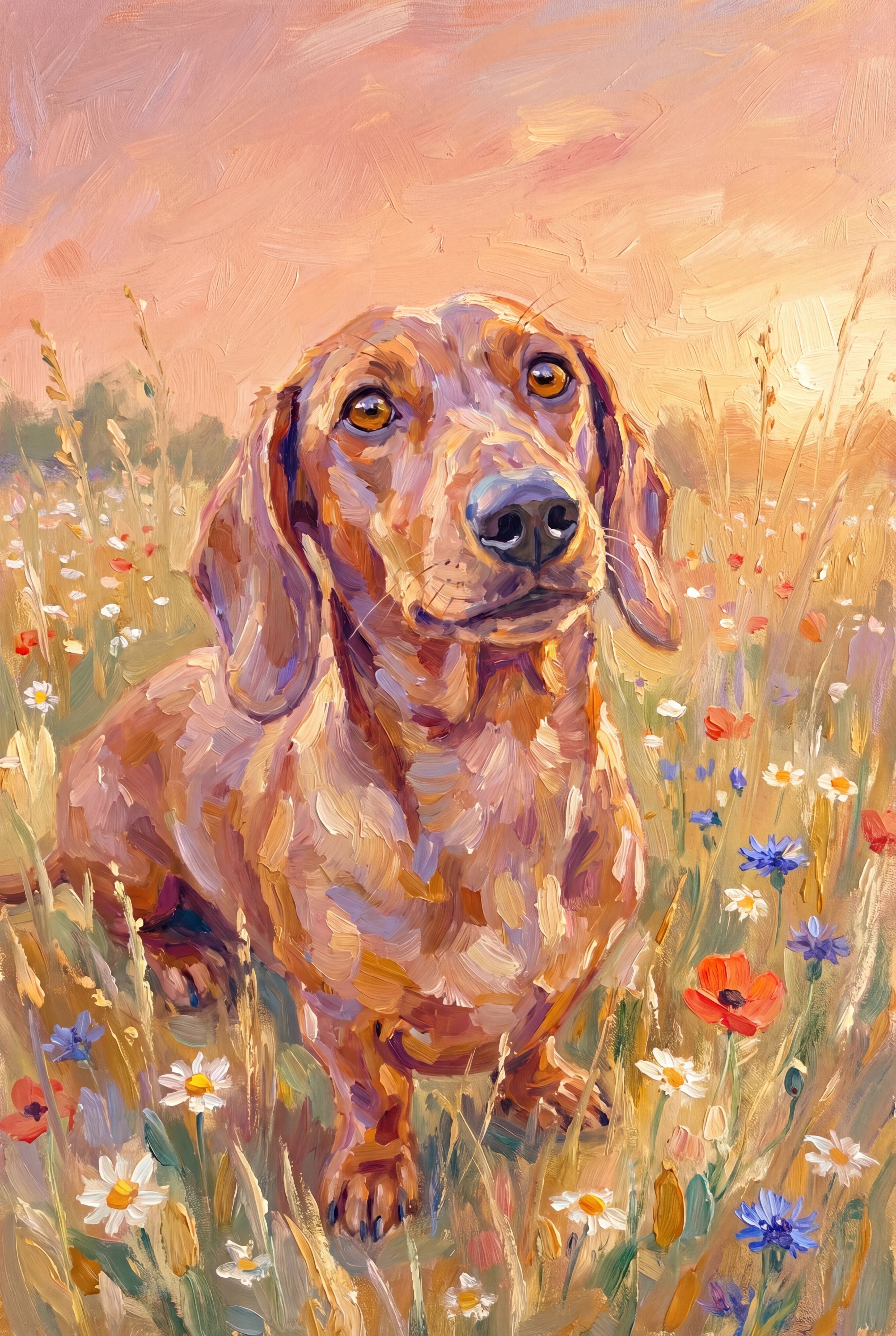 Impressionist Golden Hour Pet Portrait
