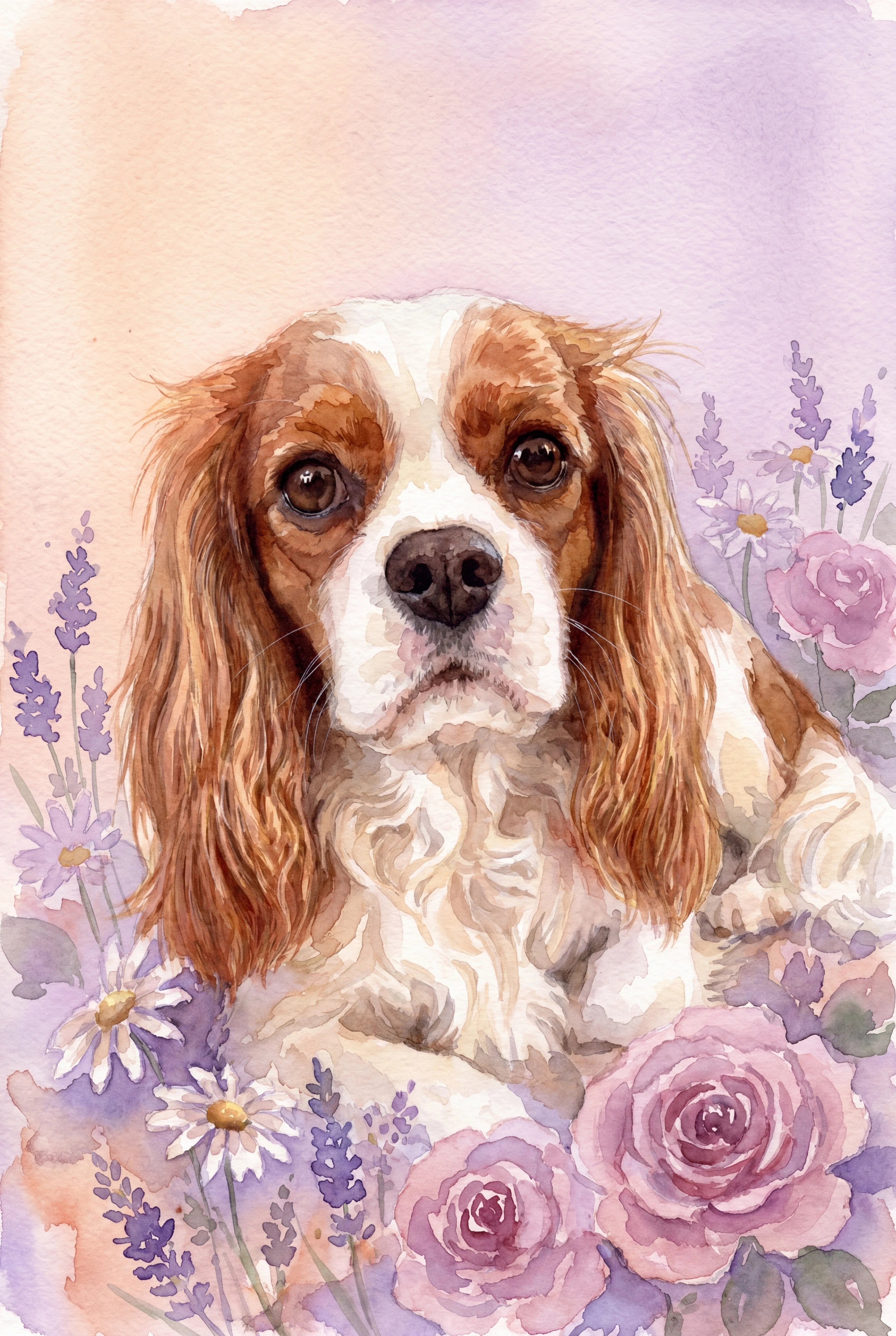 Watercolour Garden Pet Portrait