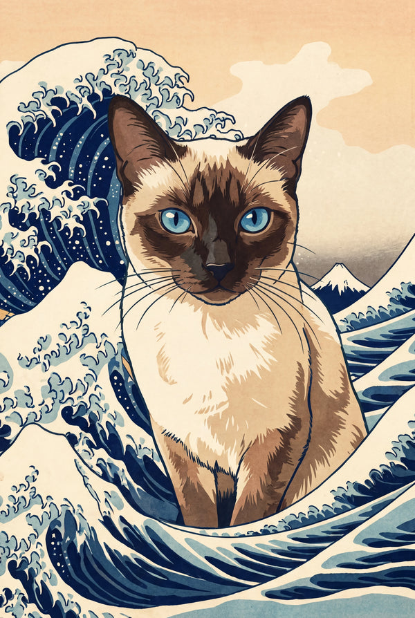 Japanese Ukiyo-e Great Wave Fusion pet portrait style preview