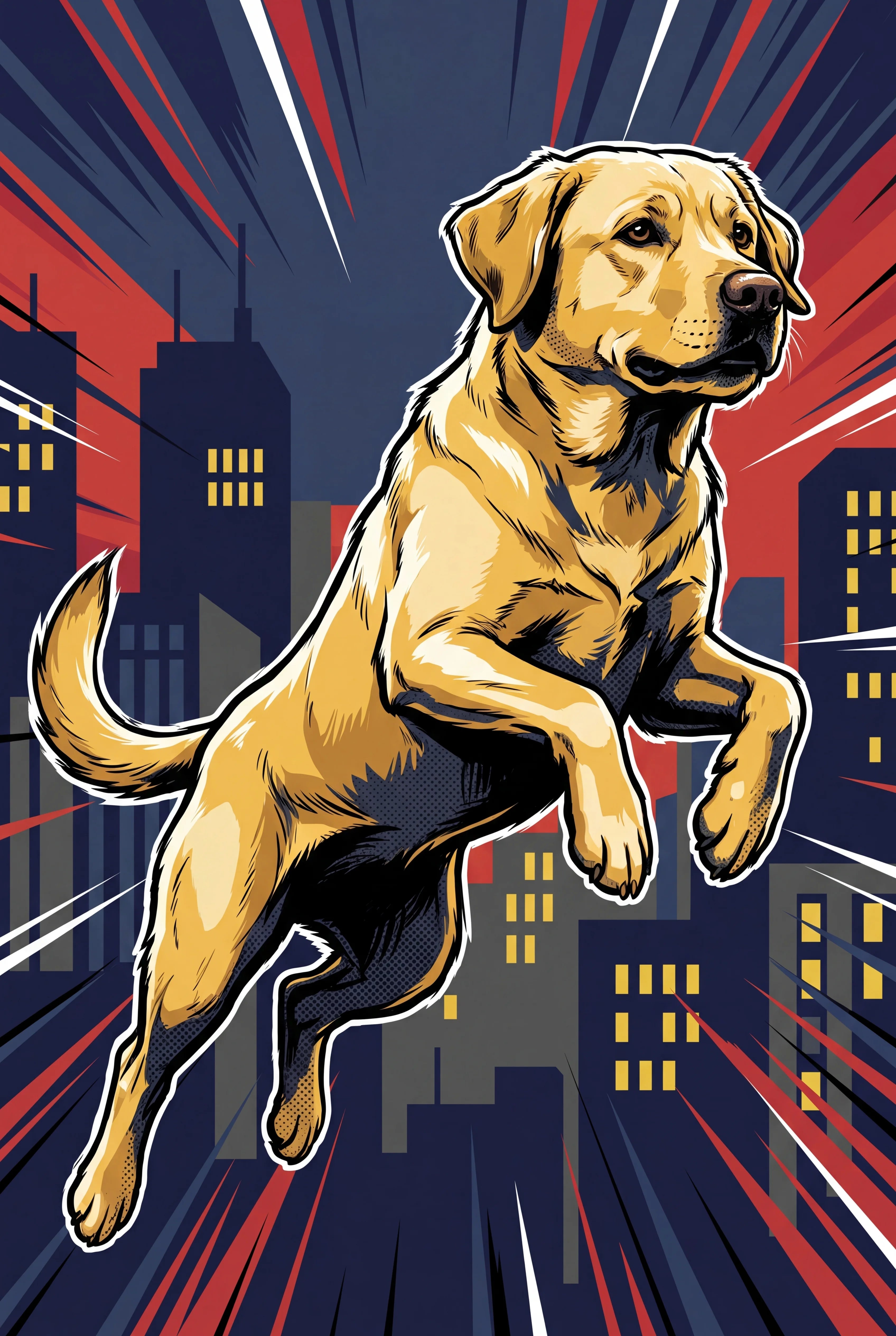 Comic Book Hero Pet Portrait
